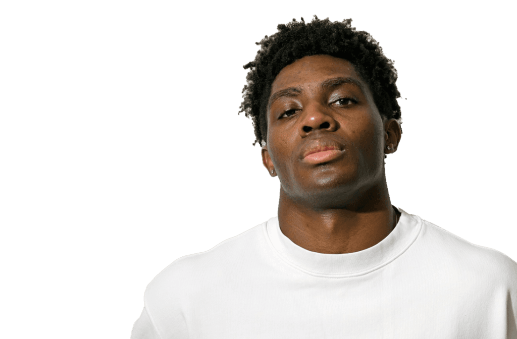 Young man in white sweatshirt